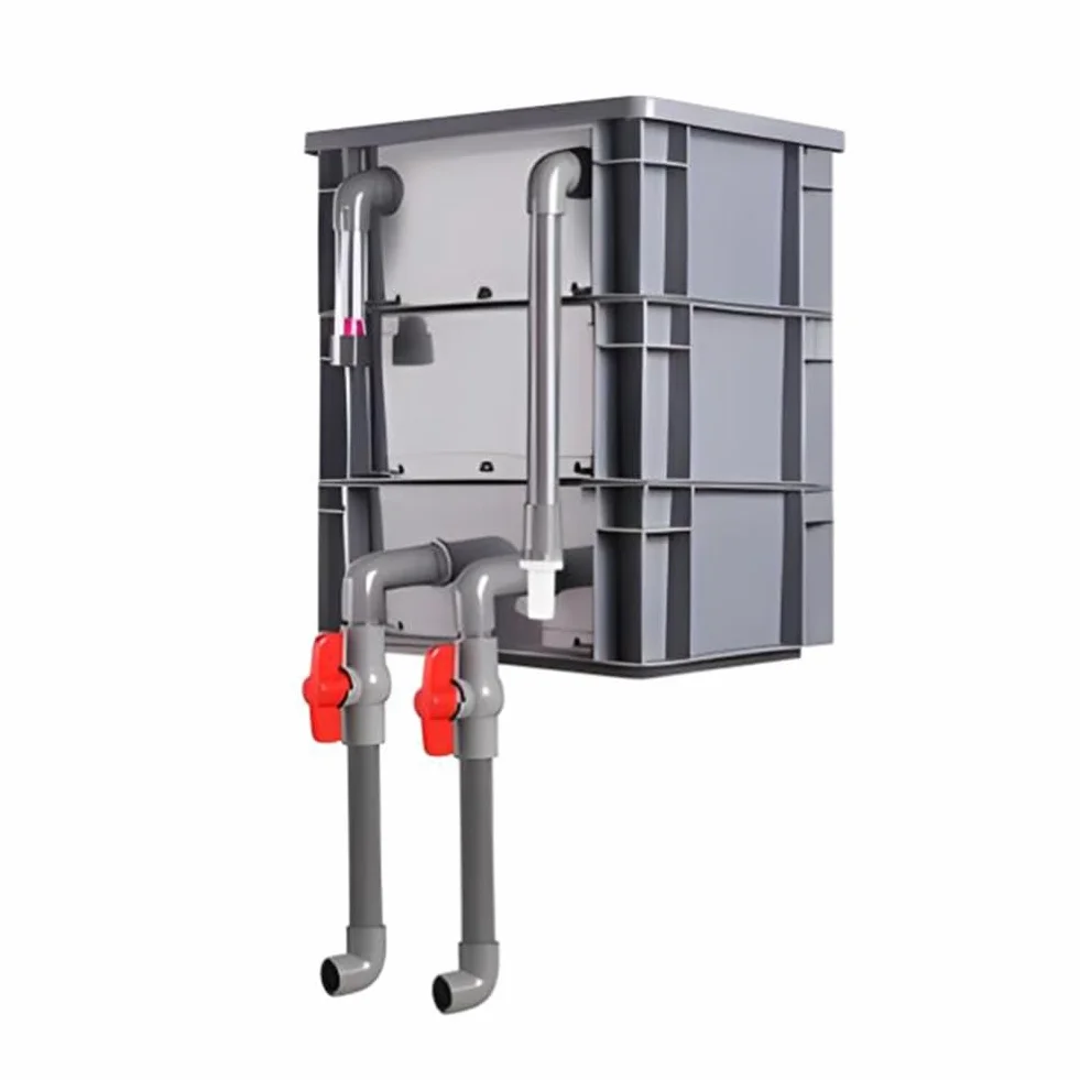 Filtr do akwarium - pudełko filtrujące do akwarium, pudełko obrotowe, filtr ociekowy, zewnętrzny system cyrkulacji wody w stawie rybnym DIY, duży zestaw filtrów do stawów - bez pompy i mediów