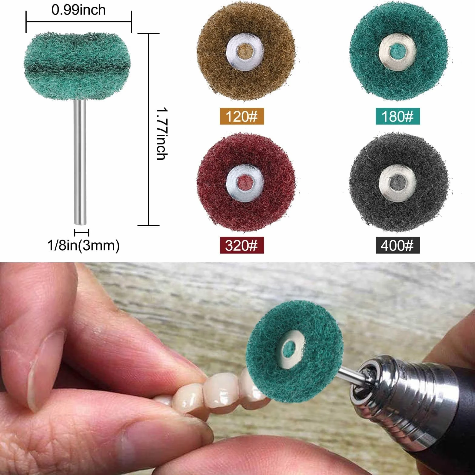 EEEKit ścierne koło polerskie 58 sztuk zestaw do polerowania Dremel wiertarka 3 mm 1/8 cala