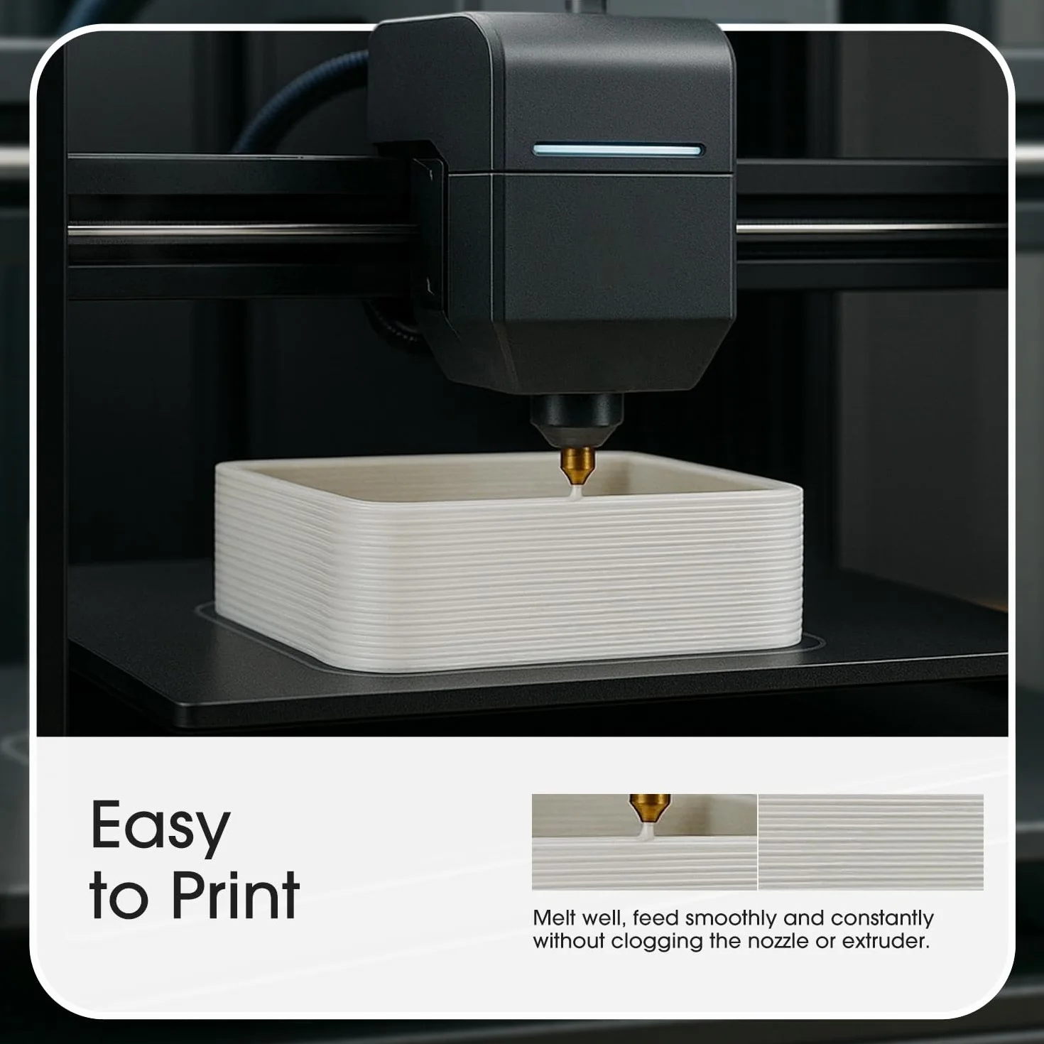 eSUN PLA+ Filament 1,75 mm, wzmocniona wytrzymałość drukarka 3D Filament PLA Plus, dokładność wymiarowa +/- 0,03 mm, 1KG Cewka (2,2 LBS) Filament do drukarki 3D, Biały Kość