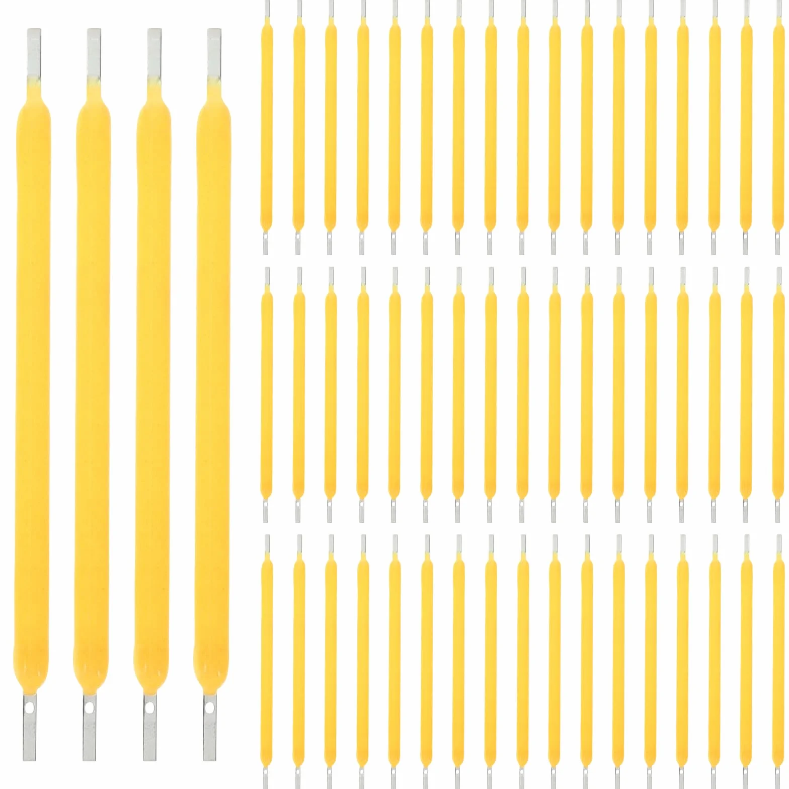 BAIFULAI 100 sztuk żarnika LED 3 V, 38 mm, żarnik z ciepłym światłem, 2700 K, twardy filament LED, części zamienne do żarówek LED, twarde LED