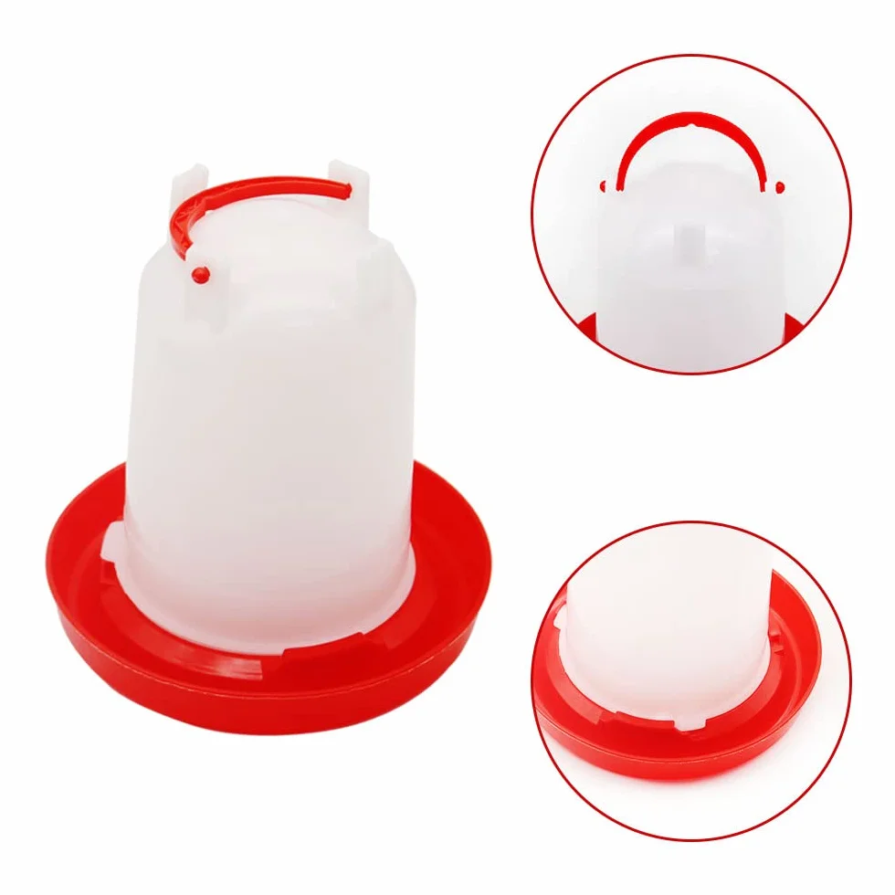 Plastikowy zestaw poidła i dozownika karmy dla drobiu 1,5 l 1,5 kg