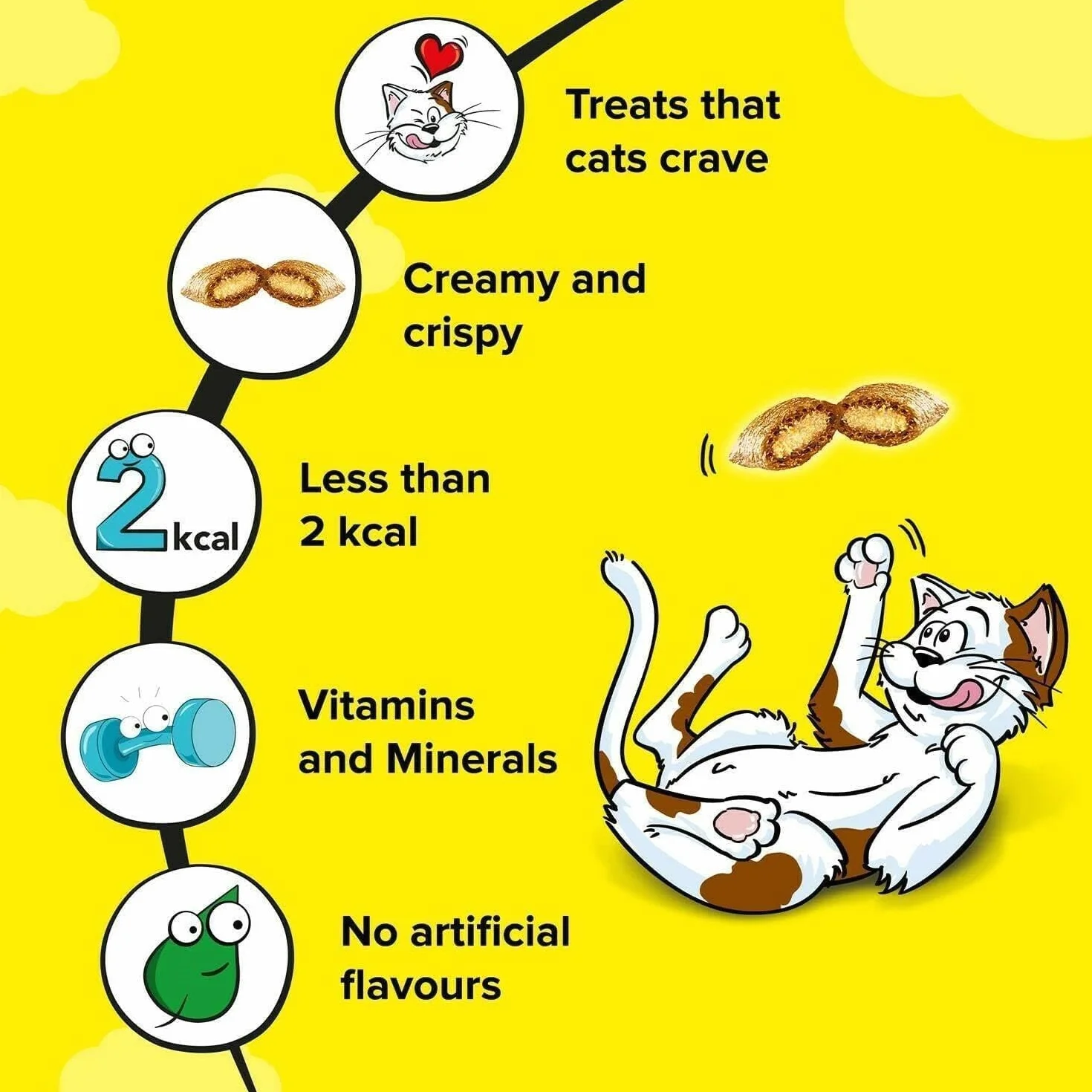 Dreamies Przekąski dla kotów Mega Box Mieszanka smakołyków dla kotów z kurczakiem i serem MegaTub 2 x 350g (2-pack)