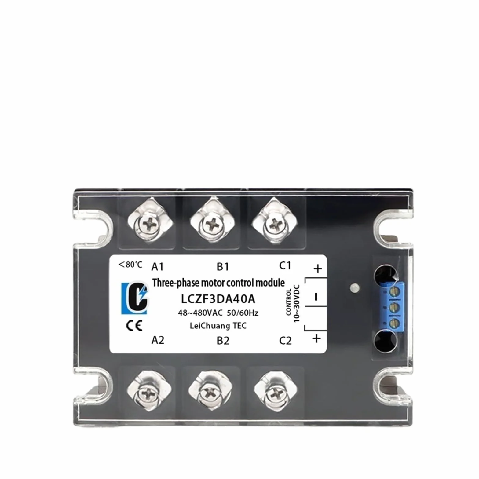 LCZF3DA Trójfazowy moduł sterujący silnika DC/AC Przekaźnik półprzewodnikowy 40A 10-30V DC 40-480V AC