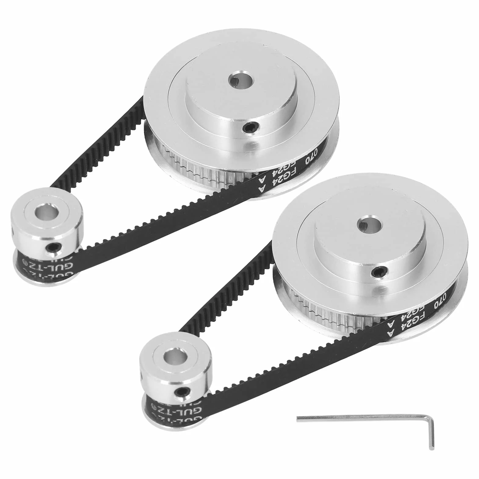 2-pakowe Koło Synchroniczne - Elastyczny, Zamknięty Pasek Rozrządu 20T 60T, Koło Rozrządu ze Stopu Aluminium Długość 200mm, Szerokość 6mm(Otwór 5mm/0.2in)