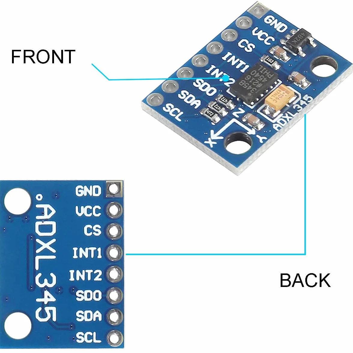 2 szt. GY-291 ADXL345 IIC/SPI cyfrowy 3-osiowy przyspieszenie grawitacyjnego modułu pochylania z głowicą pinheader kabel DuPont do Arduino