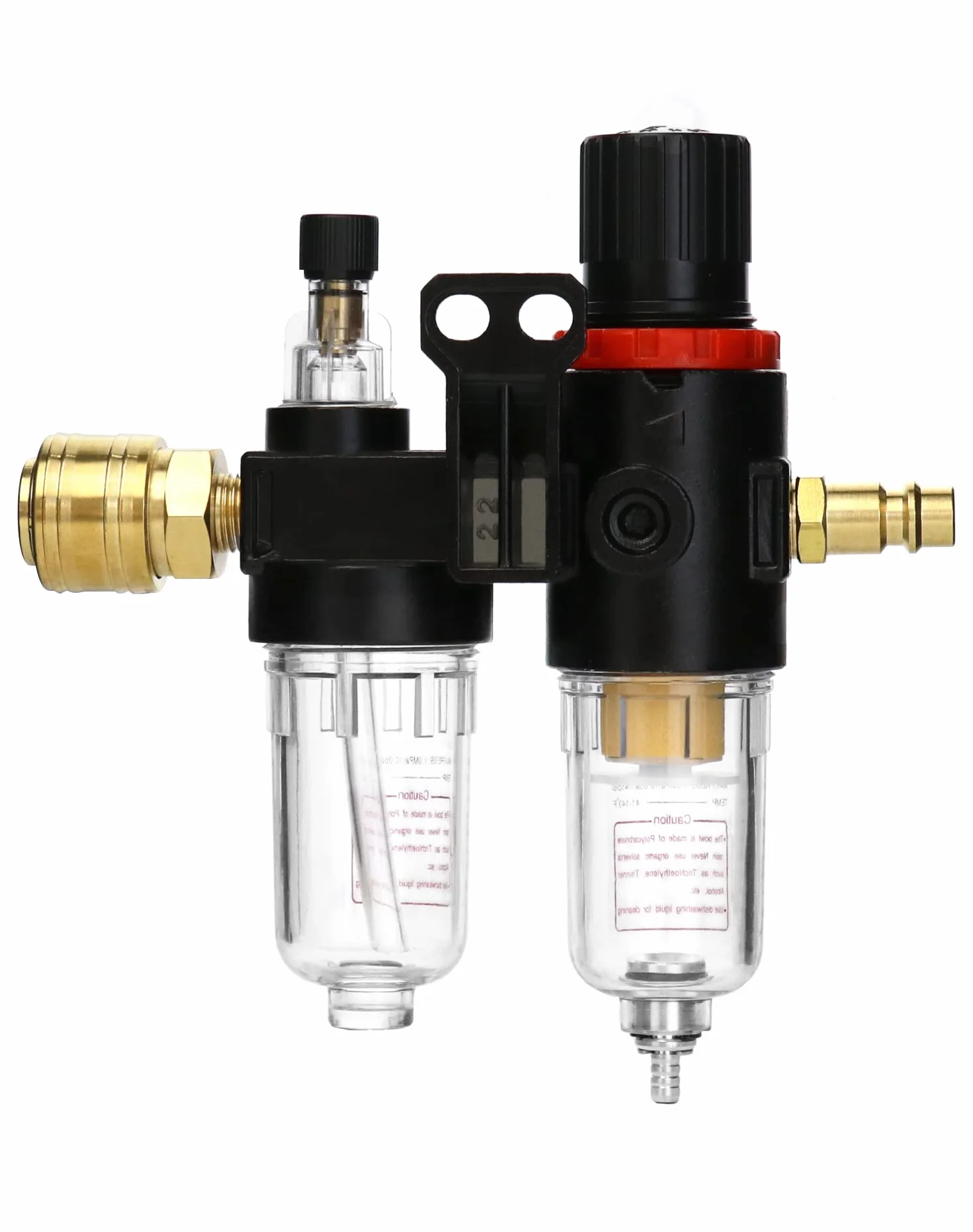 QWORK 1/4" Reduktor ciśnienia powietrza Separator wody z manometrem