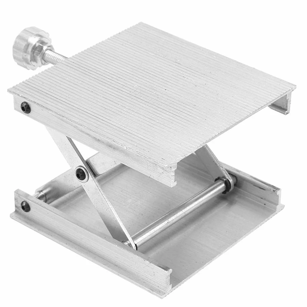 90 * 90mm Lab Lift Plattform Aluminiumlegierung Lab Jack Lift Rack Universal Level