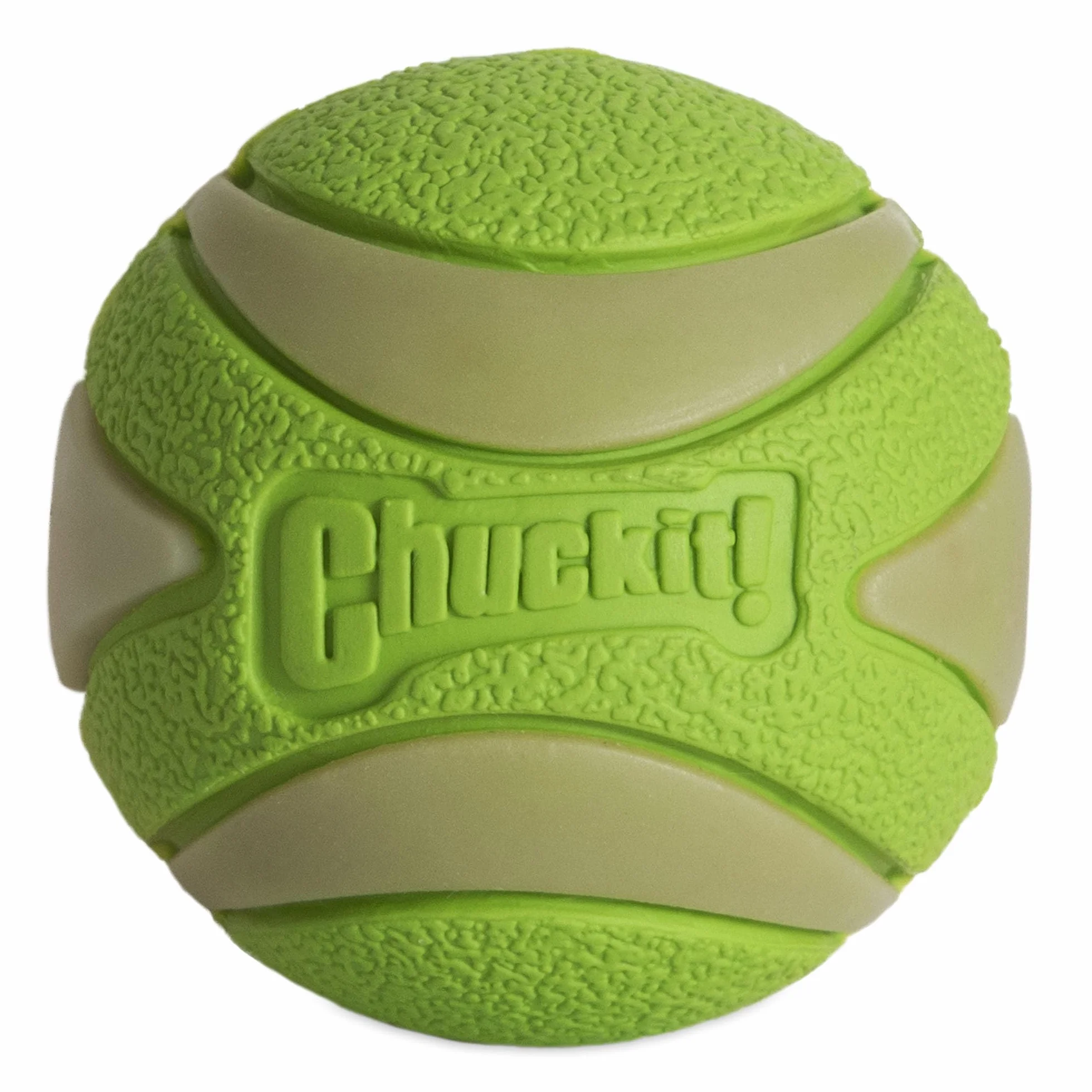 Chuckit! Max Glow Ultra Piszcząca Piłka dla Psa - Trwała, Pływająca, Gumowa, Ładowalna, Świecąca w Ciemności, Kompatybilna Zabawka, 1 Opakowanie, Średnia