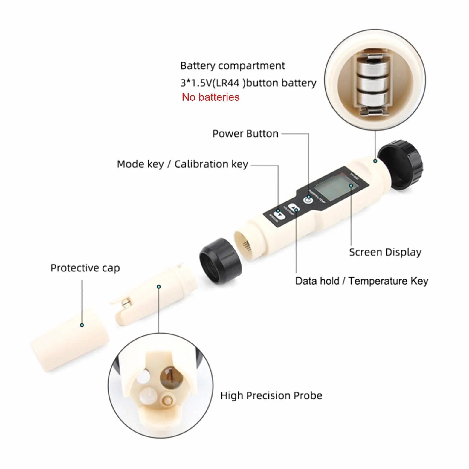 Przenośny tester jakości wody 4 w 1 YY-400 PH ORP H2