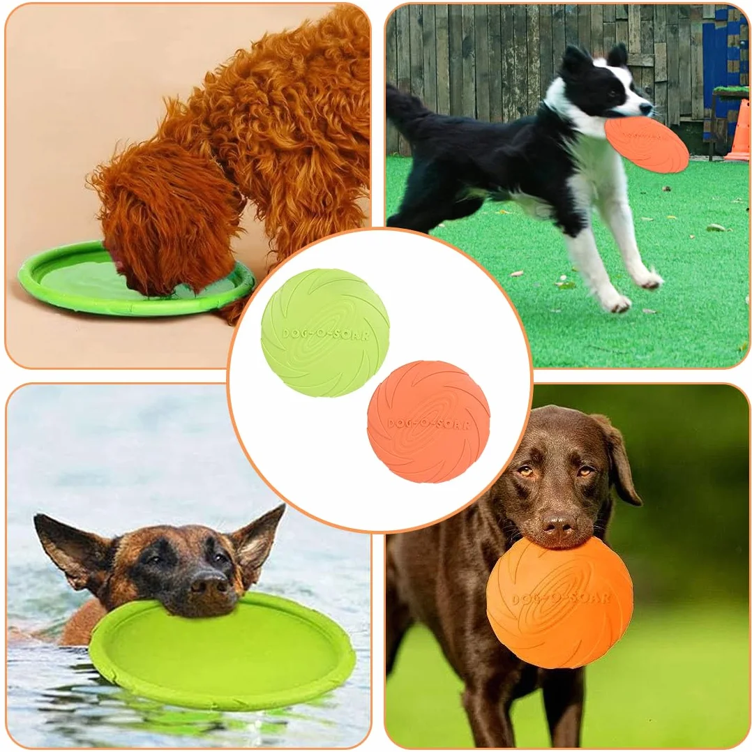 SGERUFZ 2 szt. Trwała gumowa zabawka dla psa Frisbee do treningu na świeżym powietrzu D18 cm