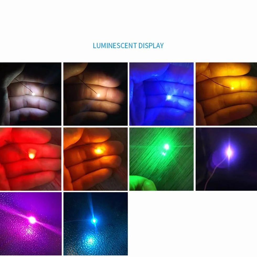 0402 SMD LED 90 sztuk 9 kolorów 20 mA mini diody z przewodami 30 cm