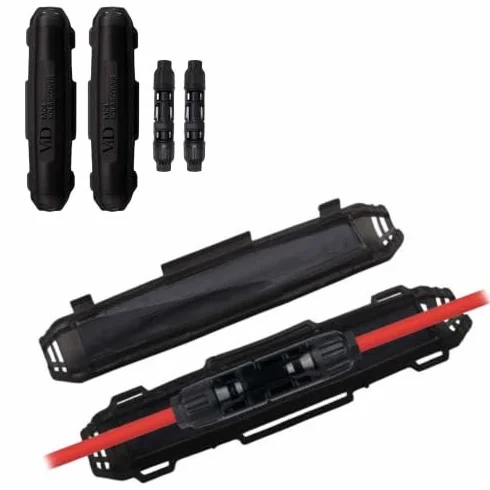 ViD MC4 Solar Cover 2 sztuki złącza solarne MC4 2 pary męskie żeńskie etui ochronne wypełnione żelem Made in Italy
