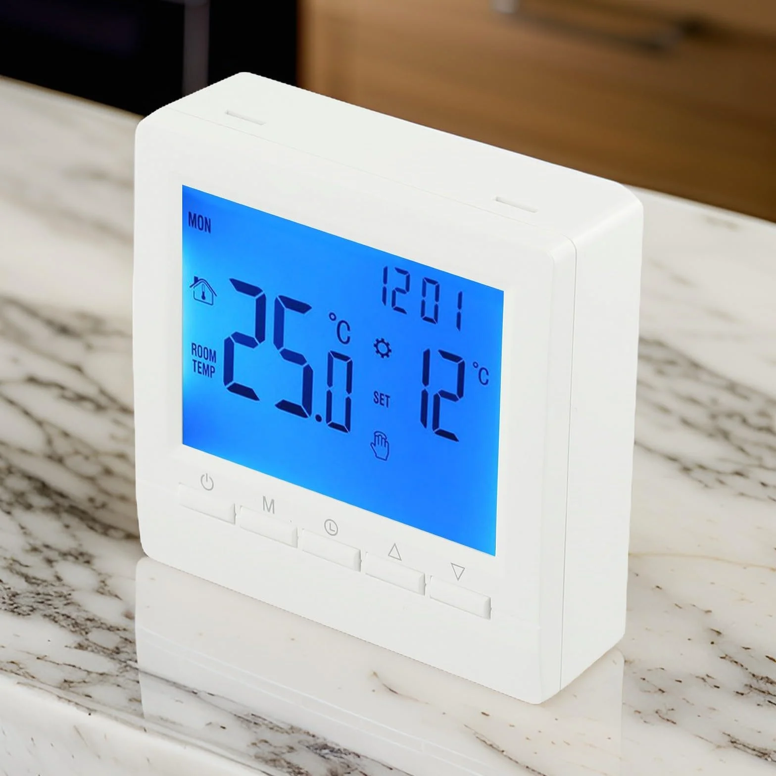 Termostat programowalny cyfrowy sterownik z wyświetlaczem LCD montowany na ścianie regulator temperatury